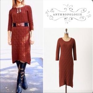Anthropologie Sparrow Rust Brown Sweater Dress XS